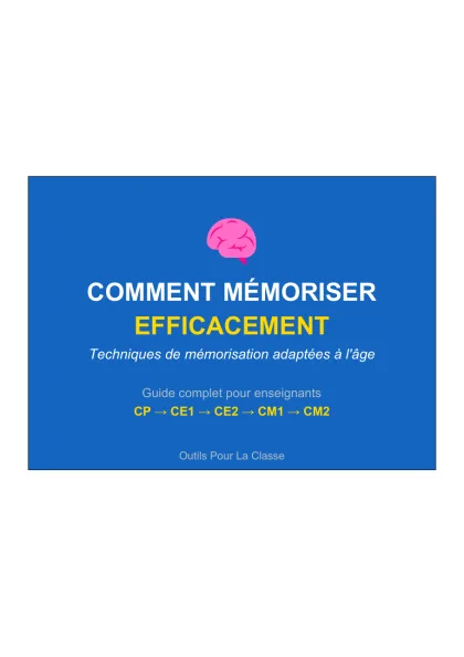 Première page de Guide complet de mémorisation efficace