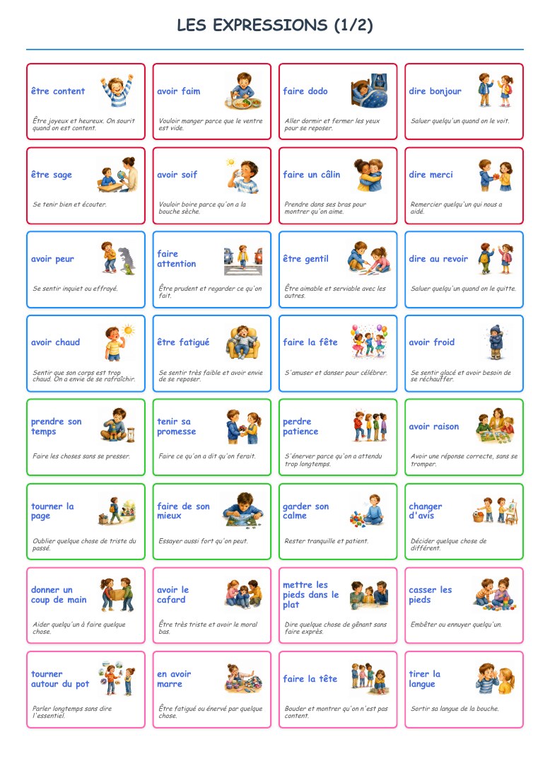 Planche originale de mini-cartes à découper